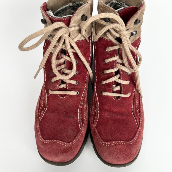 La Canadienne Suede Leather Waterproof Lace up Winter Snow Boots Sneakers Hiking - Picture 4 of 8